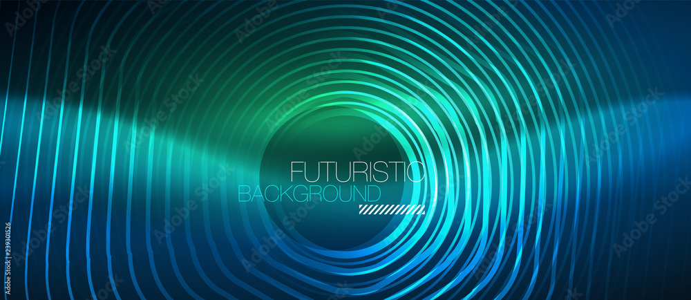 Neon glowing lines, magic energy space blue light concept, abstract background wallpaper design Neon glowing lines, magic energy space blue light concept, abstract background wallpaper design