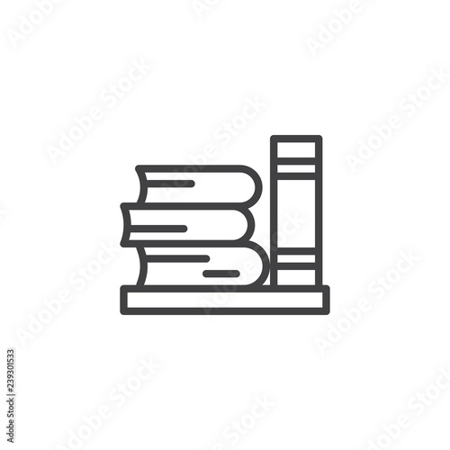 Library books outline icon. linear style sign for mobile concept and web design. Stack of books simple line vector icon. Education Symbol, logo illustration. Pixel perfect vector graphics
