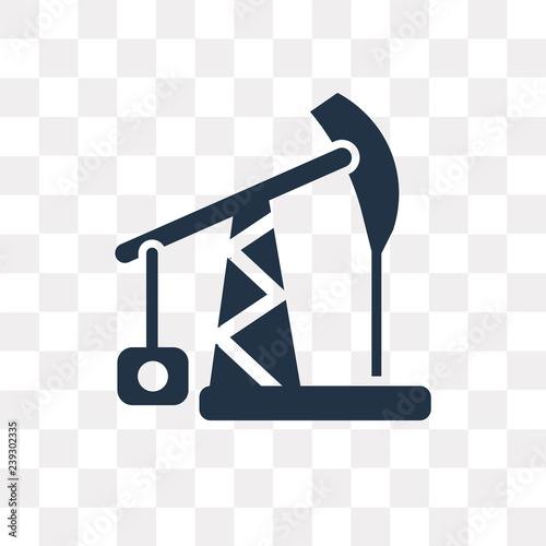 Pump jack vector icon isolated on transparent background, Pump jack  transparency concept can be used web and mobile