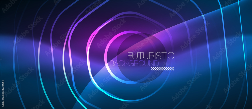 Neon glowing lines, magic energy space blue light concept, abstract background wallpaper design Neon glowing lines, magic energy space blue light concept, abstract background wallpaper design