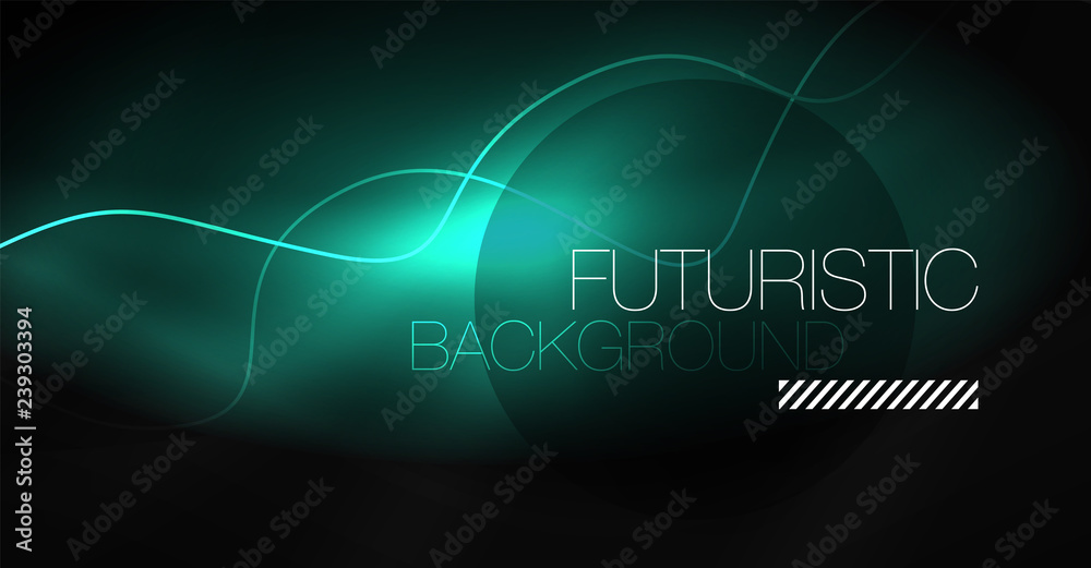 Neon lines wave background. Abstract composition Neon lines wave background. Abstract composition