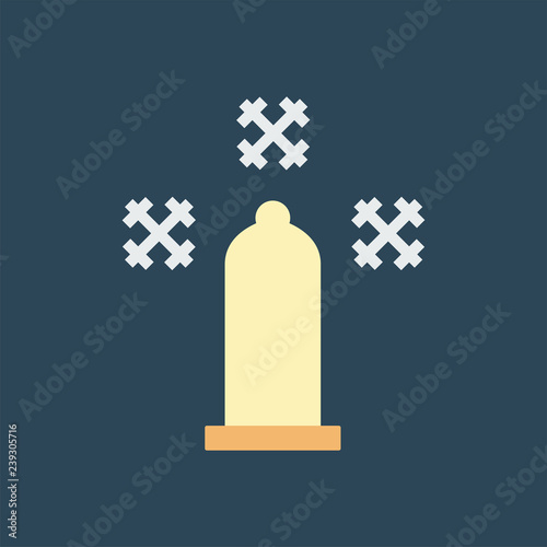 Silhouette icon condom with numbing agent