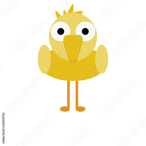 Bird Yellow Chick Cute Animal Cartoon Character For Kids