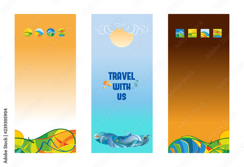 Naklejka premium Set of vertical banners, vector background