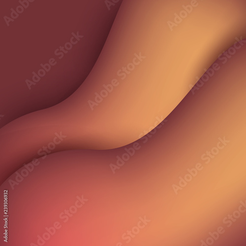 Bright composition of various abstract curved shapes with shadow. For advertising banner, cover, brochure, web graphics, background, poster or other design. Vector illustration