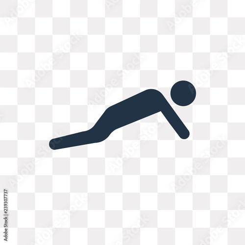 Pushups Exercises vector icon isolated on transparent background, Pushups Exercises  transparency concept can be used web and mobile
