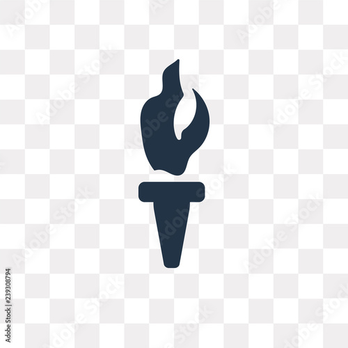 Torch vector icon isolated on transparent background, Torch  transparency concept can be used web and mobile