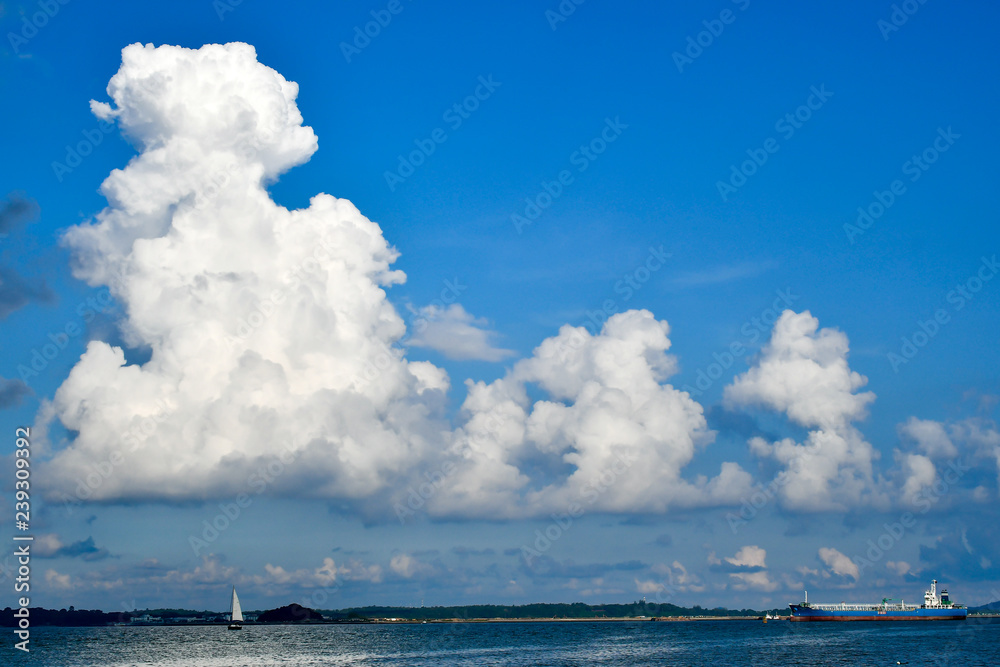 Cumulonimbus cloud form above tropical sea