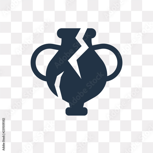 Broken Amphora vector icon isolated on transparent background, Broken Amphora  transparency concept can be used web and mobile