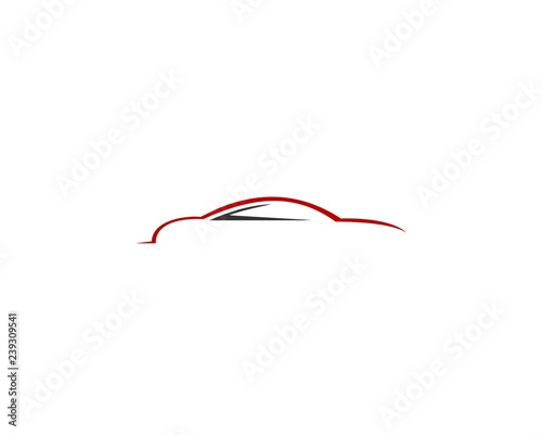 Car logo sign vector set design.Red and black Line car logo sign vector set design.