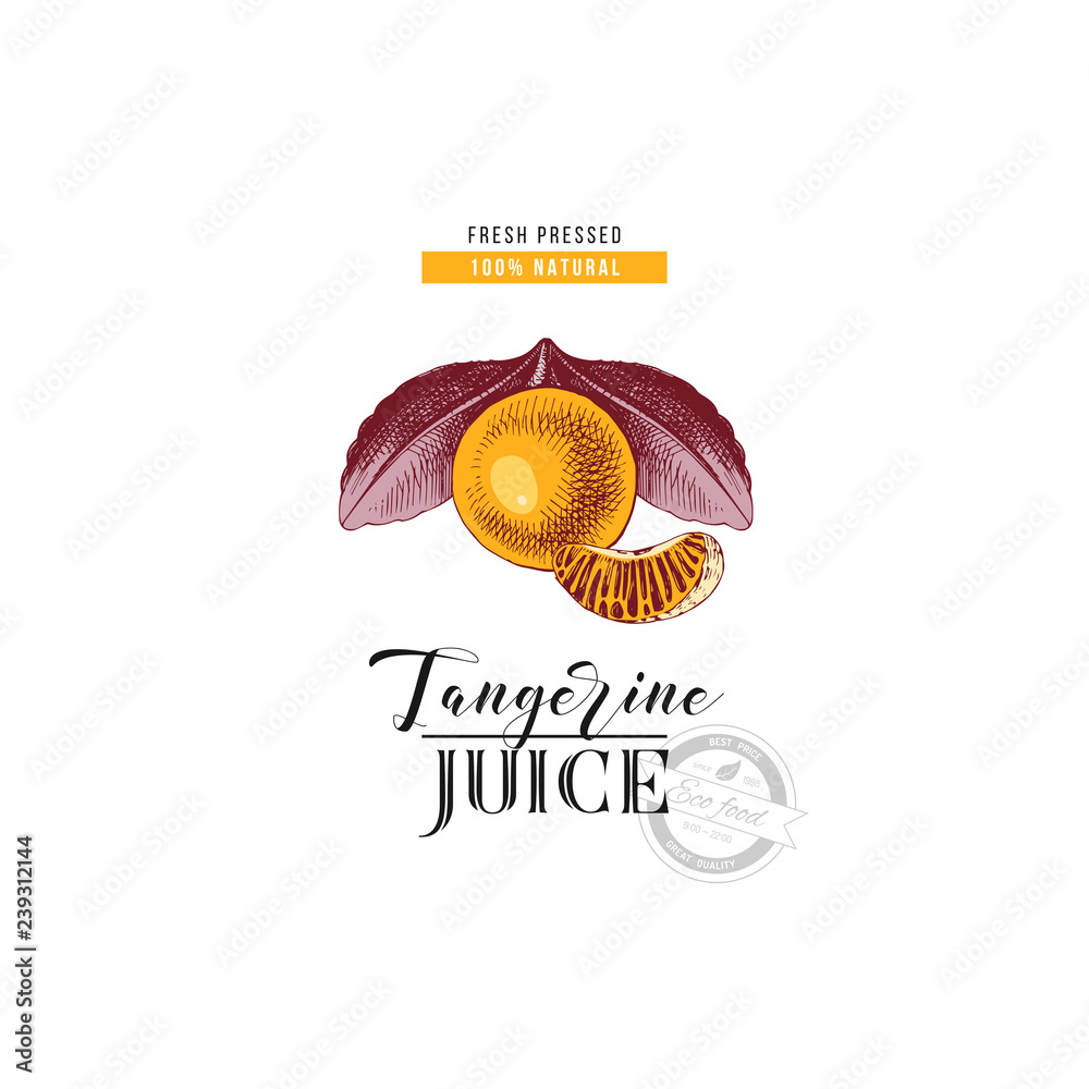 Fresh pressed natural tangerine juice background