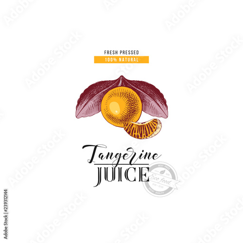 Fresh pressed natural tangerine juice background