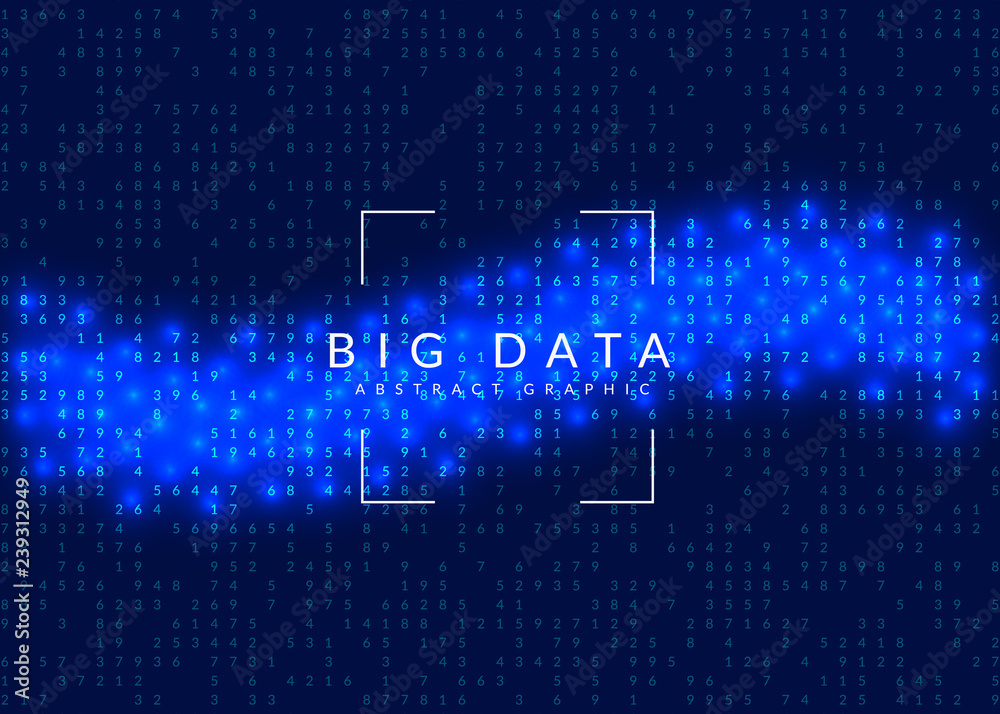 Fototapeta premium Big data background. Technology for visualization, artificial intelligence, deep learning and quantum computing. 