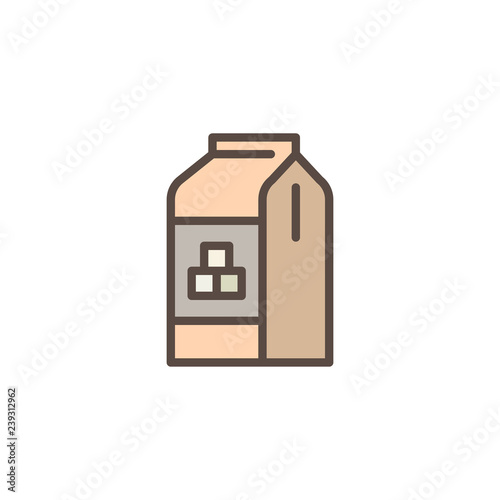 Sugar box filled outline icon, line vector sign, linear colorful pictogram isolated on white. Sugar cubes pack symbol, logo illustration. Pixel perfect vector graphics