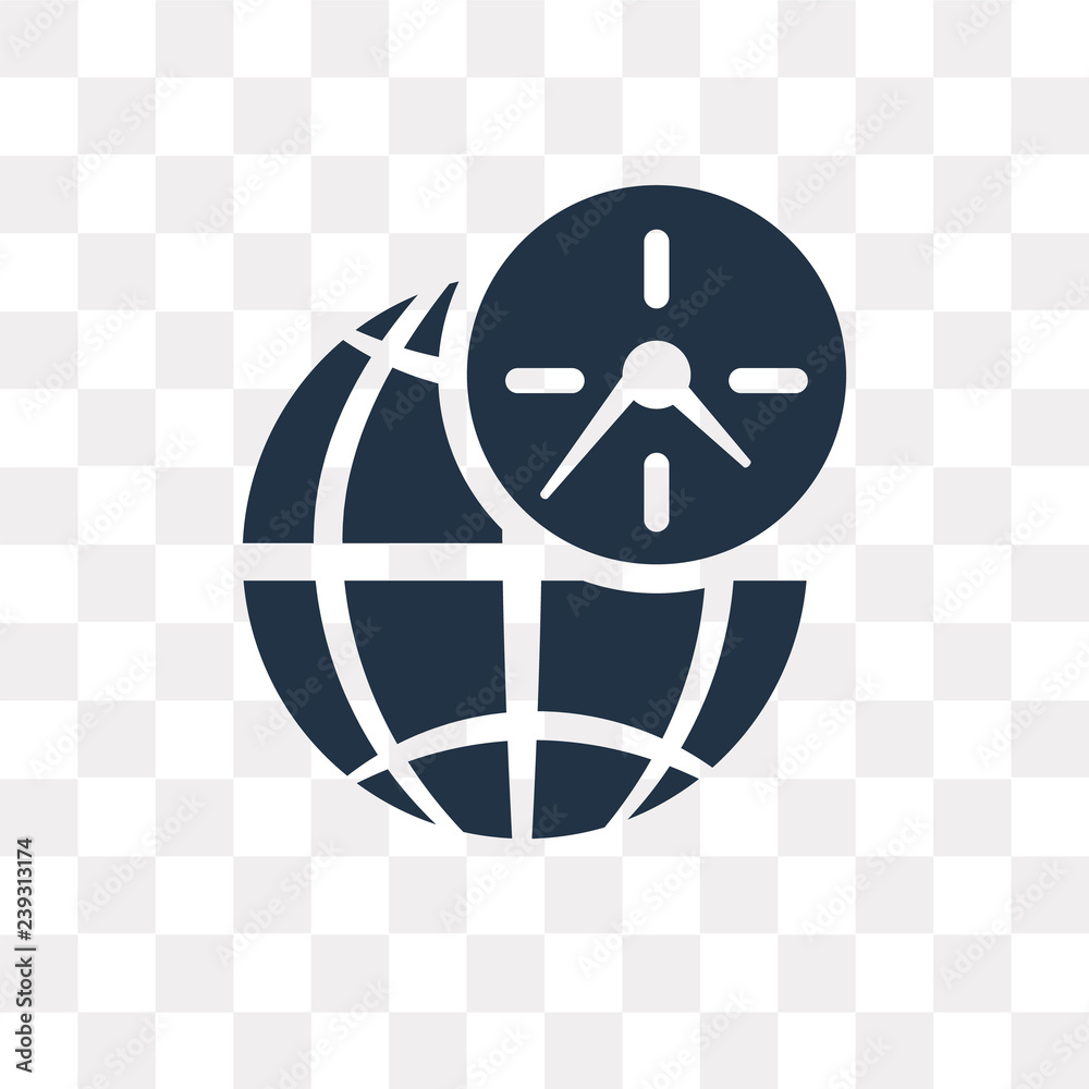 Timezone Logo Icon Time Zones vector icon isolated on transparent background, Time Zones ...