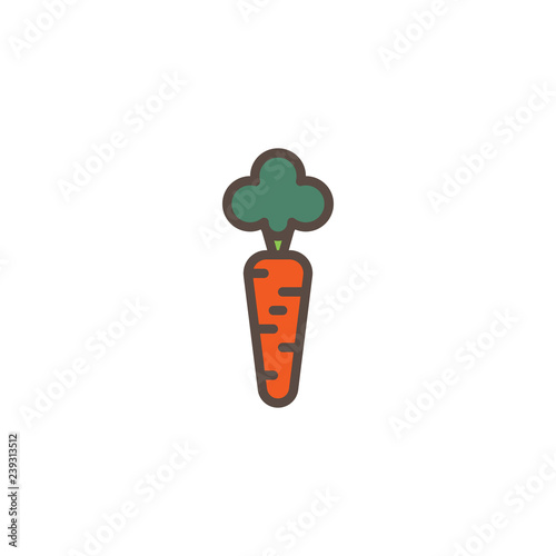 Carrot filled outline icon, line vector sign, linear colorful pictogram isolated on white. Healthy vegetable symbol, logo illustration. Pixel perfect vector graphics