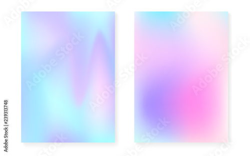 Holographic cover set with hologram gradient background.