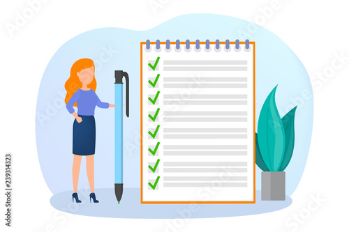 Business people holding long to do list.