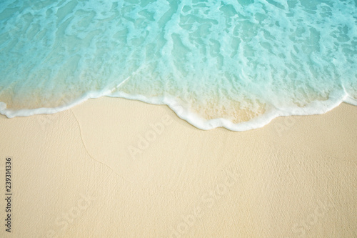 Canvas Print Sea wave on the sandy beach.