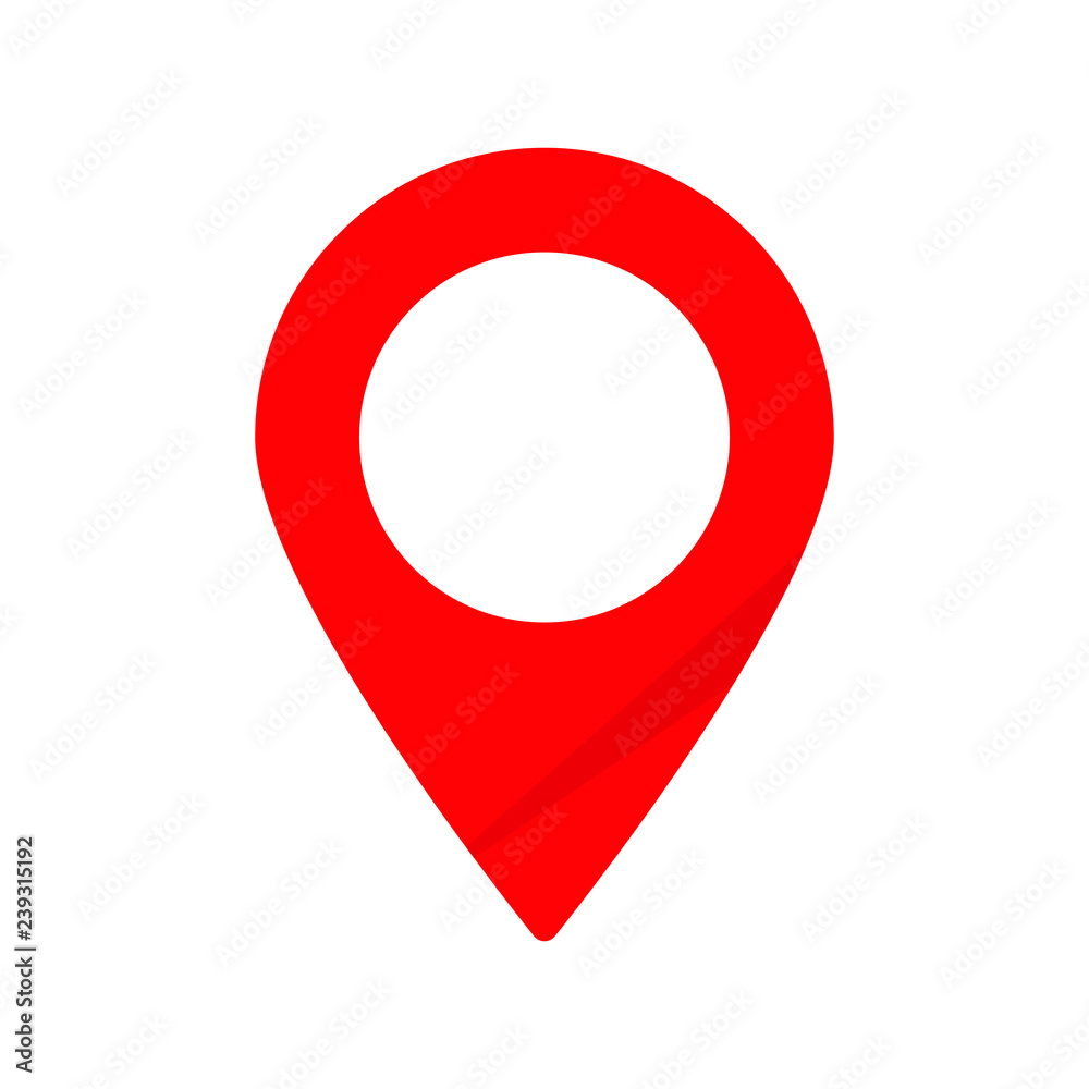 Pin icon vector. Location sign Isolated on white background. Navigation map, gps, direction, place, compass, contact, search concept. Flat style for graphic design, logo, Web, UI, mobile app Pin icon vector. Location sign Isolated on white background. Navigation map, gps, direction, place, compass, contact, search concept. Flat style for graphic design, logo, Web, UI, mobile app
