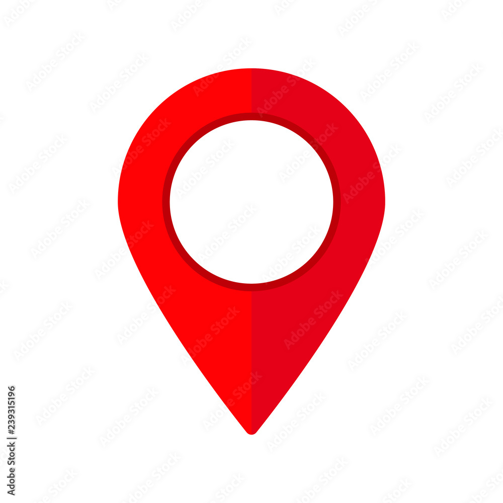 Pin icon vector. Location sign Isolated on white background. Navigation map, gps, direction, place, compass, contact, search concept. Flat style for graphic design, logo, Web, UI, mobile app Pin icon vector. Location sign Isolated on white background. Navigation map, gps, direction, place, compass, contact, search concept. Flat style for graphic design, logo, Web, UI, mobile app