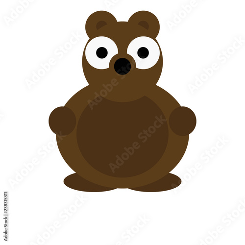 Brown Bear Cute Animal Cartoon Character For Kids
