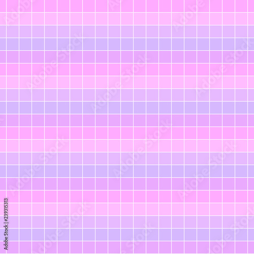Colorful geometric seamless pattern. Abstract grid purple background. Vaporwave, Synthwave style. 