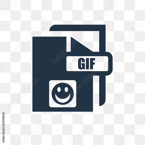 Gif vector icon isolated on transparent background, Gif  transparency concept can be used web and mobile