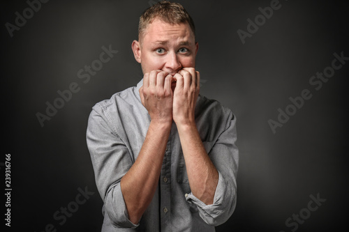 Man having panic attack on ...