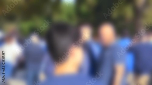 Wallpaper Mural Big Crowd Walking Slow Motion Blur Torontodigital.ca