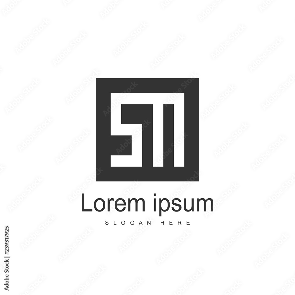 Initial Letter SM Logo Template Vector Design