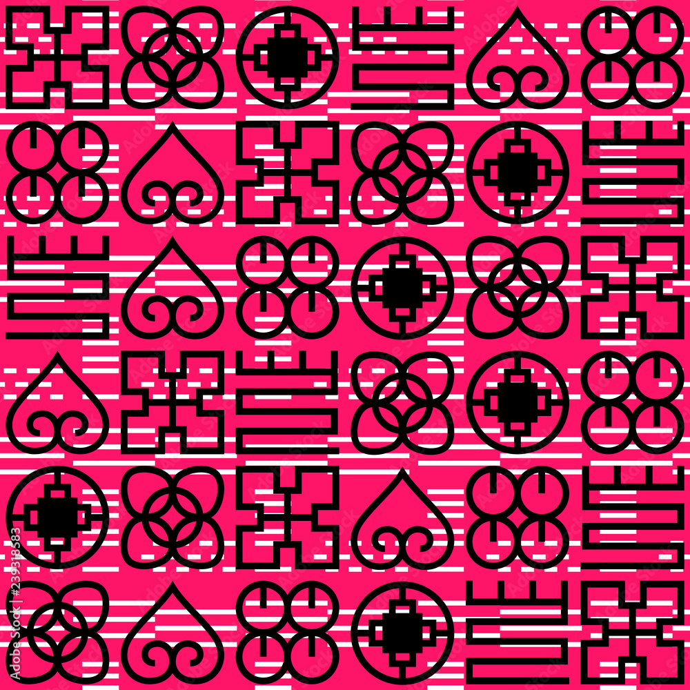 Obraz premium Seamless African Adinkra pattern.