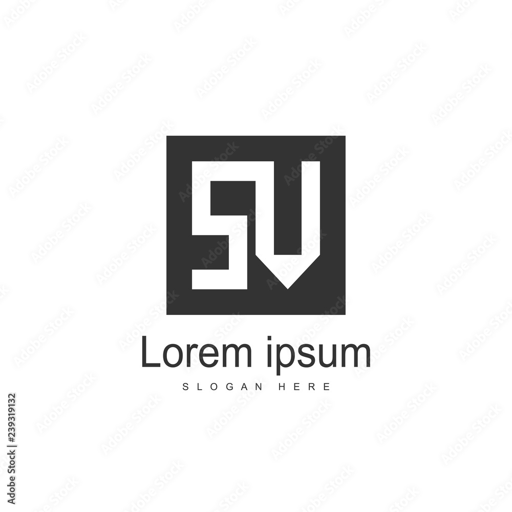 Obraz premium Initial Letter SV Logo Template Vector Design