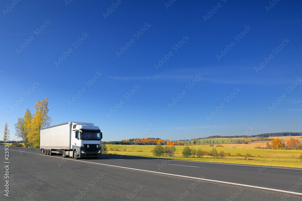 Truck transport on the road 