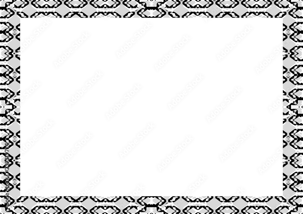 White Landscape Frame Background with Decorated Borders