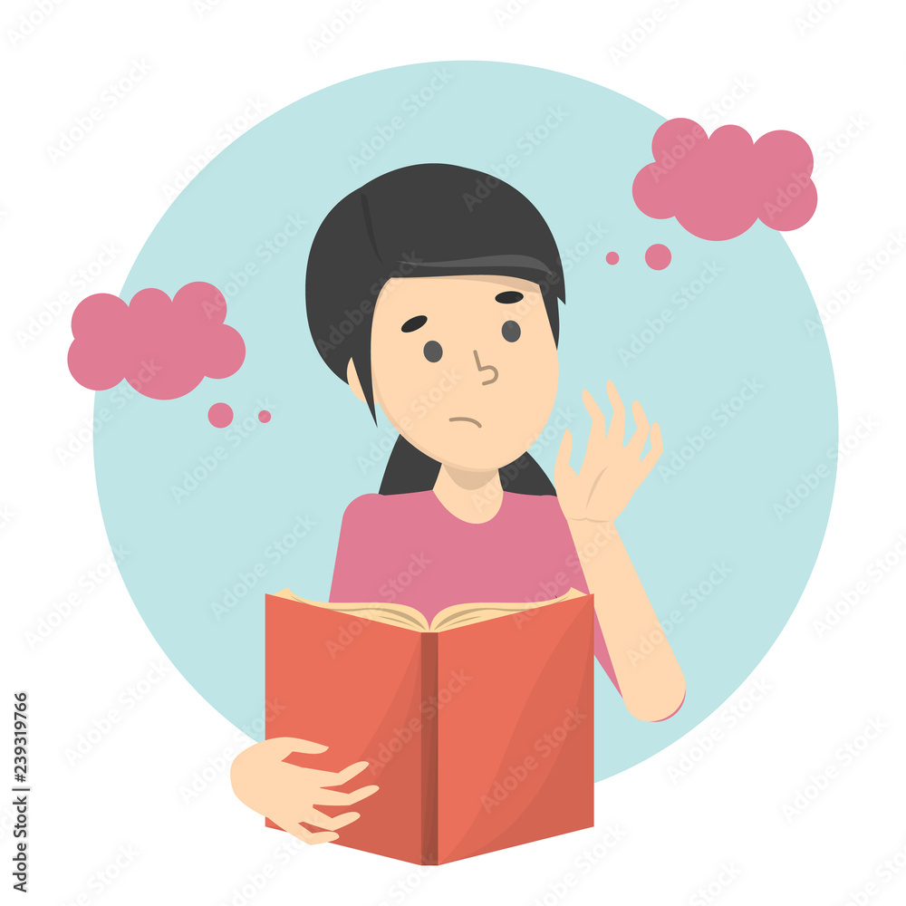 Woman think with the speech bubble around Woman think with the speech bubble around