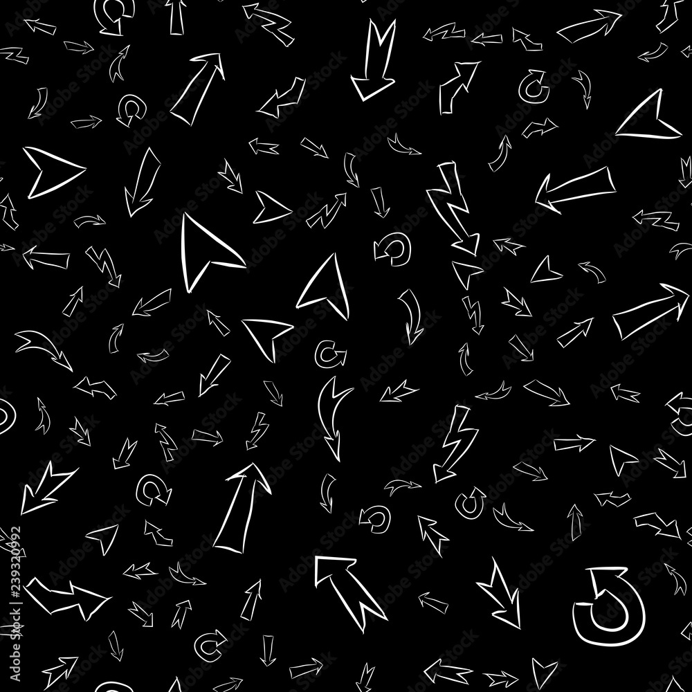 Seamless pattern of white arrows on black background Seamless pattern of white arrows on black background
