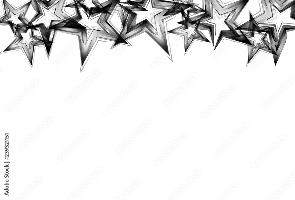 Silver and metal stars scatter glitter shine confetti celebration party on white abstract background vector illustration