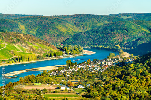 Fotografie, Obraz The great loop of the Rhine at Boppard in Germany