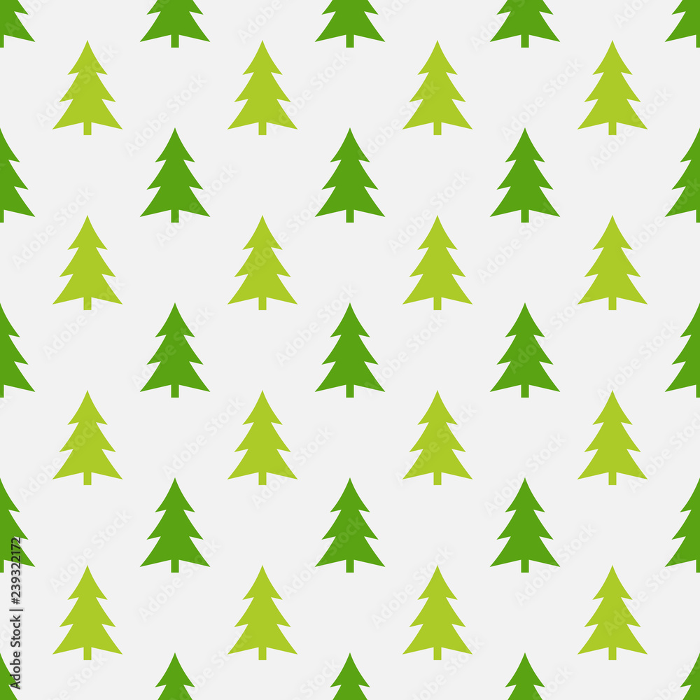 Christmas trees spruces green seamless forest pattern