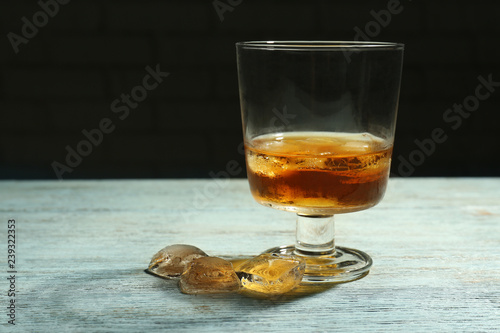 Whiskey Glass with Ice Cube...