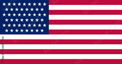 flag of United States of America with the 51st state of Puerto Rico. Flag as close as possible to the exact proportions, sizes and colors of Pantone