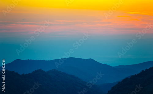 landscape Nature Beauty sky and mountain at sunset