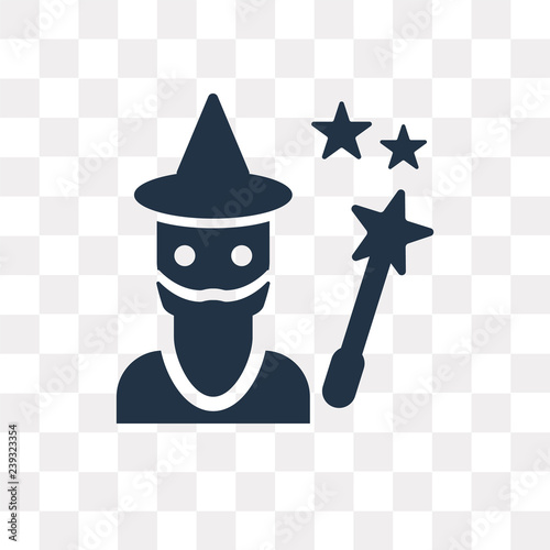 Wizard vector icon isolated on transparent background, Wizard  transparency concept can be used web and mobile