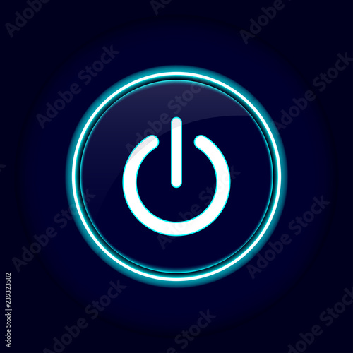 Blue neon power button