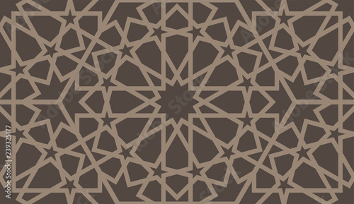 Arabic tile vector seamless pattern. Arabesque colorfull repeating texture for textile, fabric, cloth and interior design