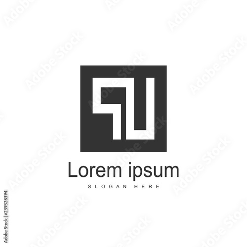 Initial Letter PU Logo Template Vector Design
