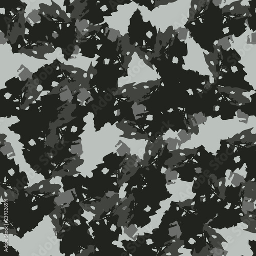 Urban camouflage of various shades of green and gray colors