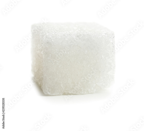 Sugar cube on white background