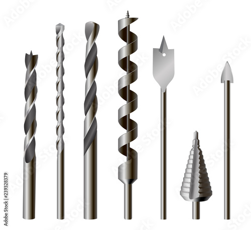 Metallic drill bits, equipment and tool set
